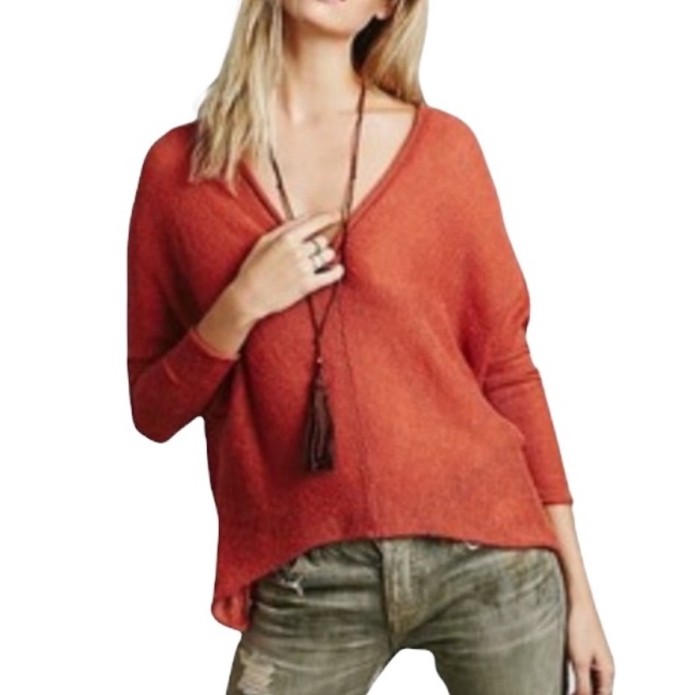 Free People Sadie V-Neck Wool Blend Sweater XS